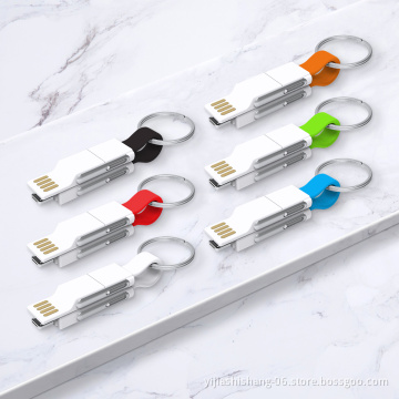 Multi-Function Charger data cable portable Keychain for iPhone-IOS C Android-Samsung Micro-USB